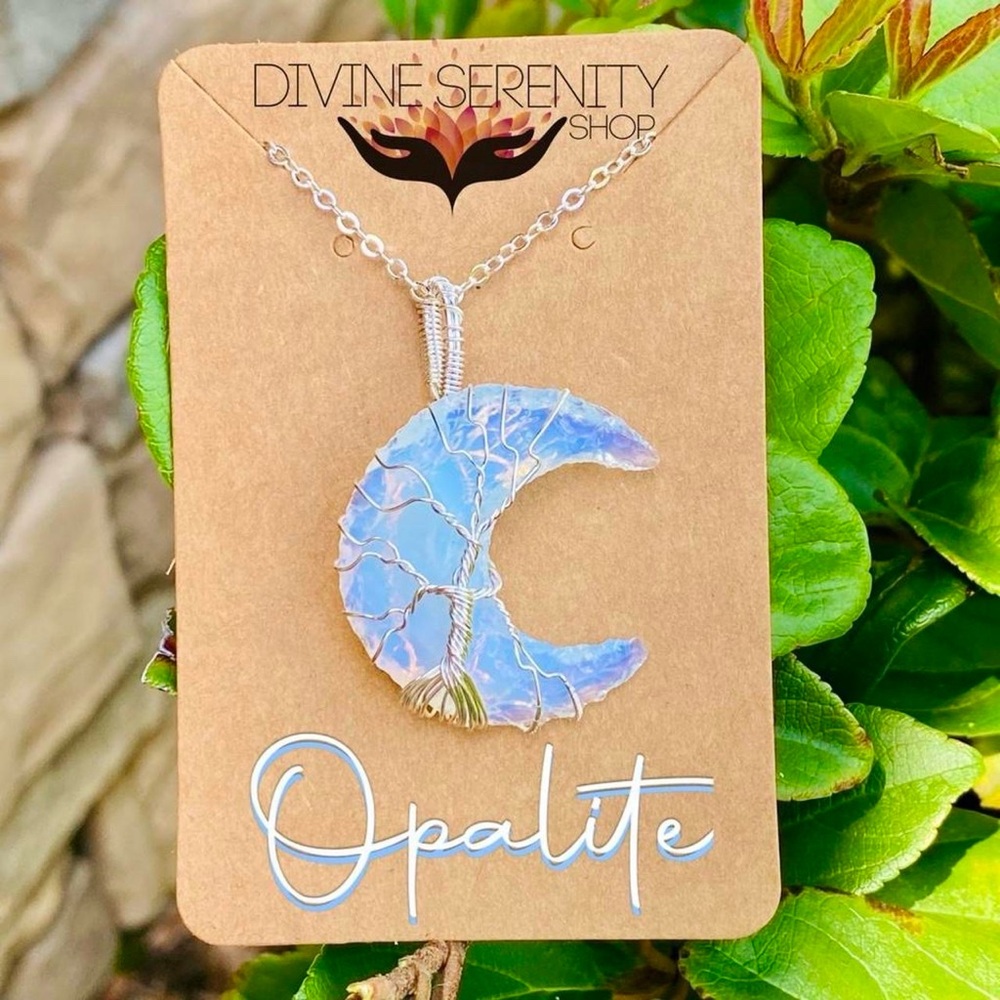 Opalite Moon Crystal Necklace